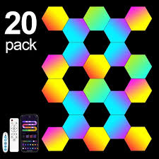 Smart Hexagonal Wall Lamp - Colour Changing Ambient Night Light