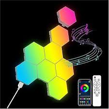 Smart Hexagonal Wall Lamp - Colour Changing Ambient Night Light